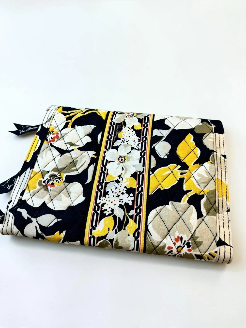 Vera Bradley Dogwood Retired Jewelry Folio Travel Organizer Case Yellow Black